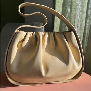 Loeffler Randall Almond Leather Willa Gathered Top Handle Bag